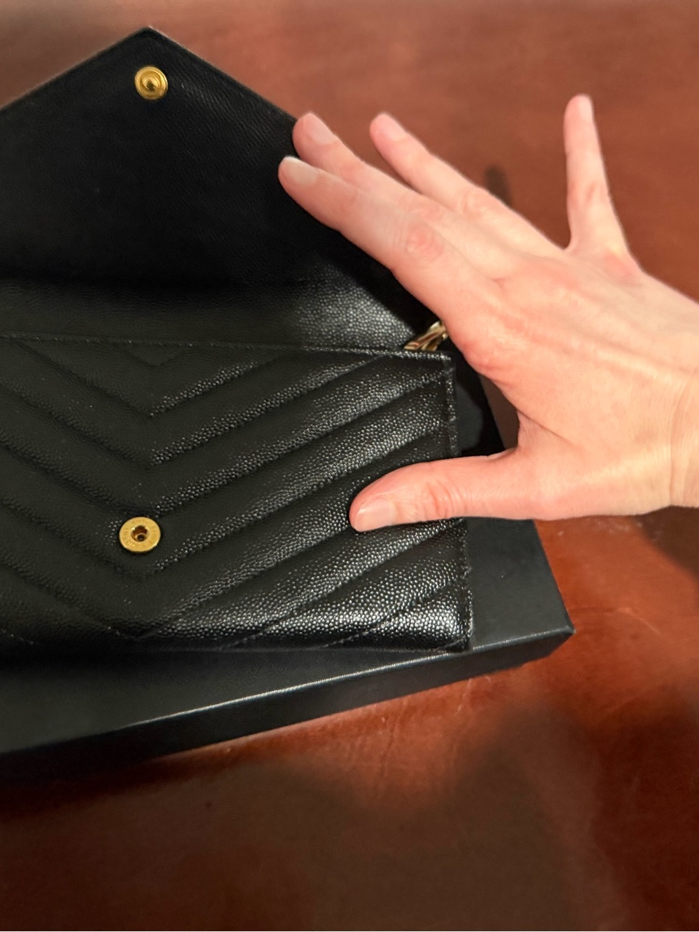 Yves Saint Laurent Black Quilted Leather Wallet on Chain with Gold Hardware - Picture 5 of 15